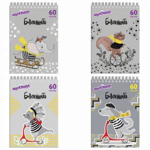 Блокнот А5 60л. клетка  на гребне ЮНЛАНДИЯ...